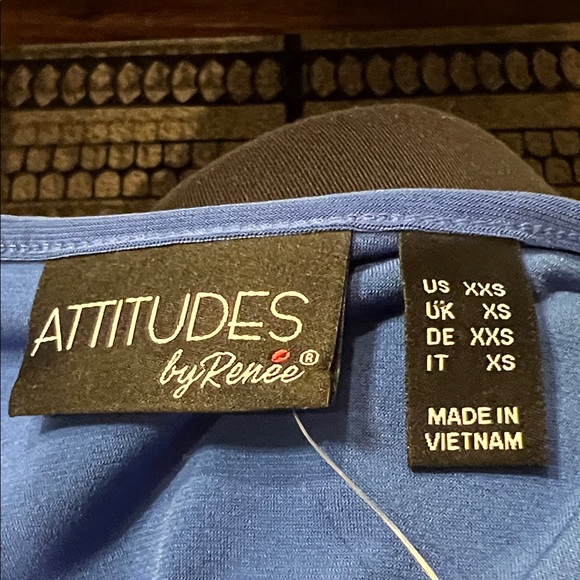 Attitudes by Renee Cobalt Blue Layered Blouse - Picture 7 of 8